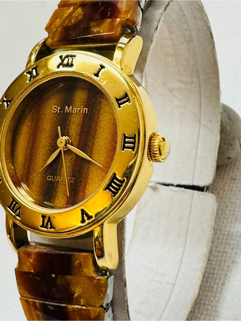 Vintage St Marin Tiger's Eye Women's Watch 6.25